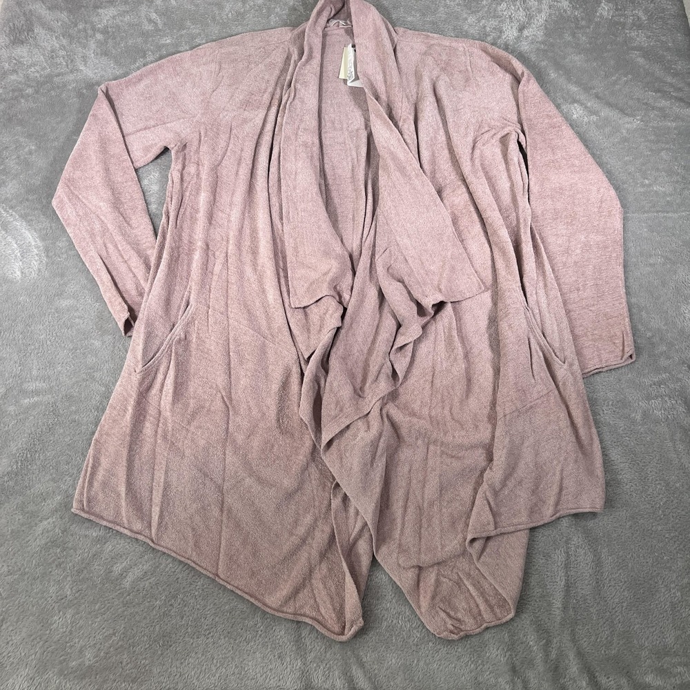 Barefoot Dreams Cardigan Womens 2X Faded Rose CozyChic Ultra Lite Hi/Lo 924